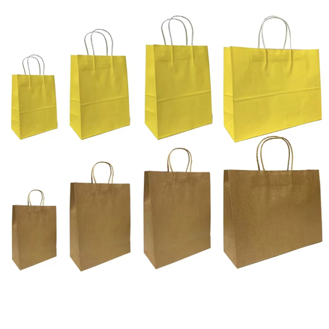 yellow Kraft paper bag