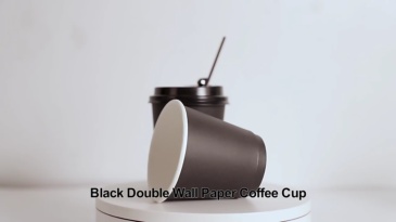 Wholesale Customizable logo Takeaway Gold Foil Stamping Waterproof Disposable Double Wall Black Paper Cups With Lid,LongWorld,Wholesale Customizable logo Takeaway Gold Foil Stamping Waterproof Disposable Double Wall Black Paper Cups With Lid