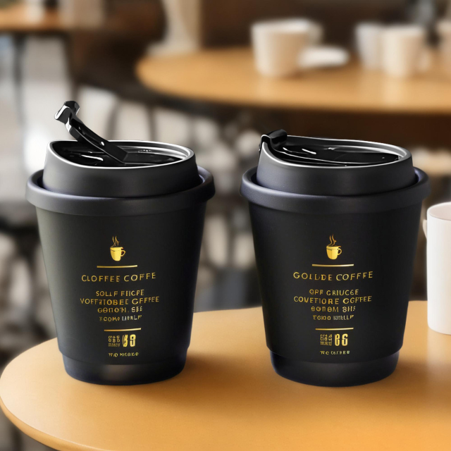 Wholesale Customizable logo Takeaway Gold Foil Stamping Waterproof Disposable Double Wall Black Paper Cups With Lid,LongWorld,Wholesale Customizable logo Takeaway Gold Foil Stamping Waterproof Disposable Double Wall Black Paper Cups With Lid