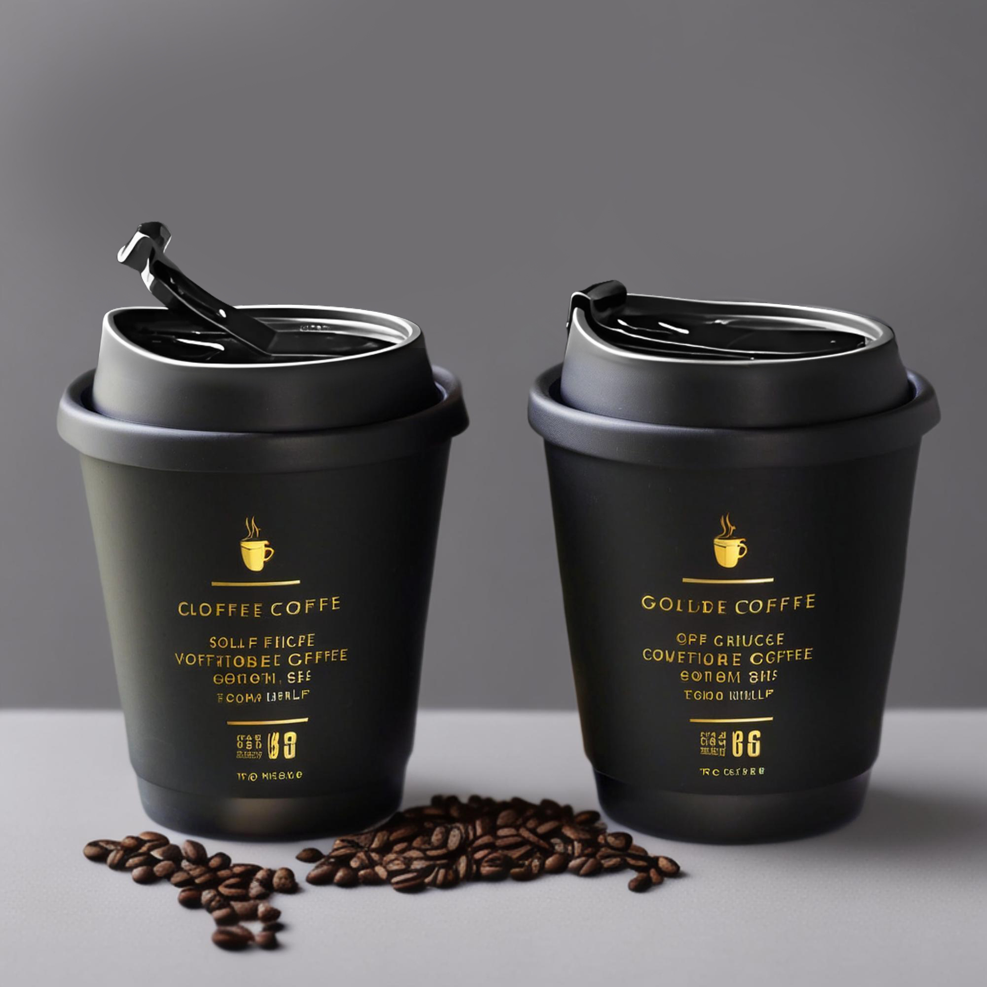 Wholesale Customizable logo Takeaway Gold Foil Stamping Waterproof Disposable Double Wall Black Paper Cups With Lid,LongWorld,Wholesale Customizable logo Takeaway Gold Foil Stamping Waterproof Disposable Double Wall Black Paper Cups With Lid