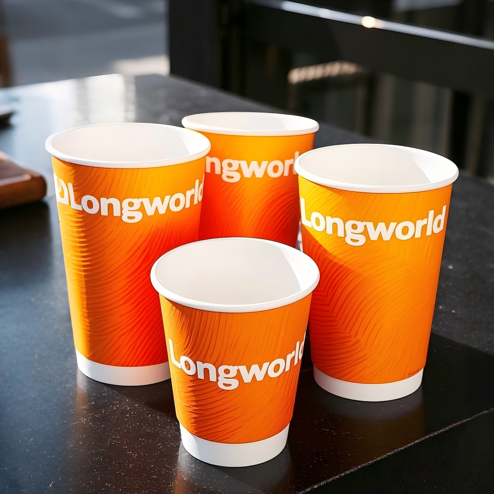 Custom Logo Double Wall Paper Cup,LongWorld,Custom Logo Double Wall Paper Cup