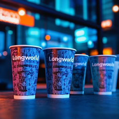 Custom Logo Double Wall Paper Cup,LongWorld,Custom Logo Double Wall Paper Cup