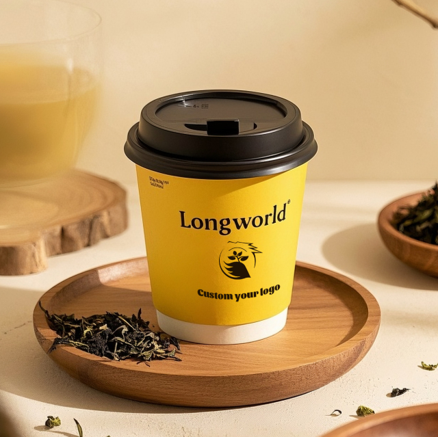 Custom Logo Double Wall Paper Cup,LongWorld,Custom Logo Double Wall Paper Cup