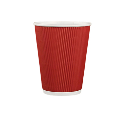 9.5oz Customizable Print Ripple Paper Cups Insulated Ripple Takeaway Paper Hot Coffee Disposable Ripple Wall Coffee Paper Cup With Lid,LongWorld,Ripple wall paper cup