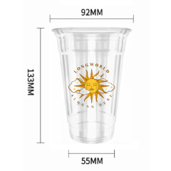 16OZ 500ml 92Dia Plastic  Cup 