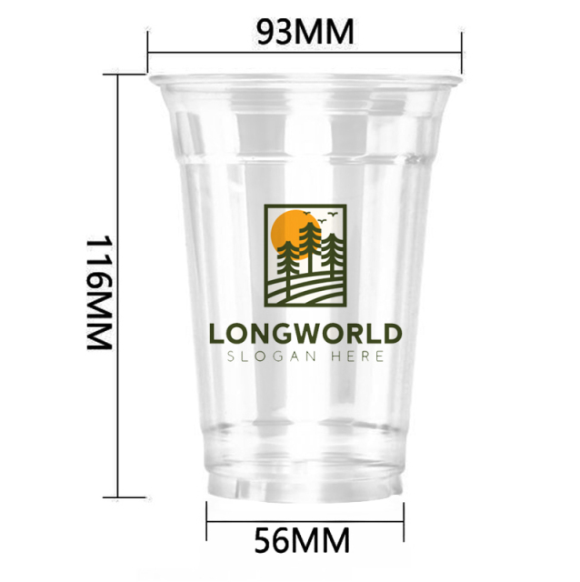14OZ 430ml 93Dia Plastic Cup