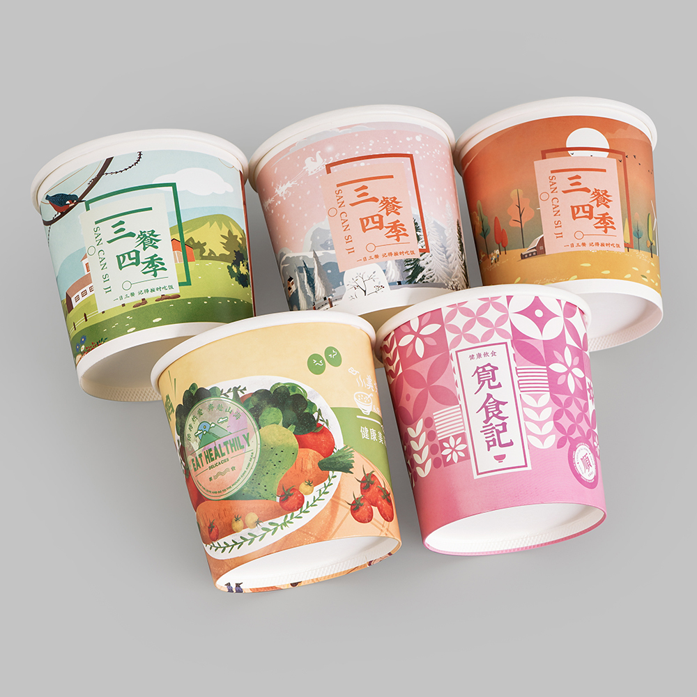 Custom Printed Disposable Take Away Hot Soup Bowls, Kraft Paper White Paper Soup Cup with Paper Lid,LongWorld,Custom Printed Disposable Take Away Hot Soup Bowls, Kraft Paper White Paper Soup Cup with Paper Lid