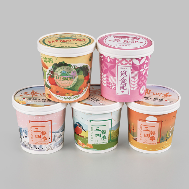 Custom Printed Disposable Take Away Hot Soup Bowls, Kraft Paper White Paper Soup Cup with Paper Lid,LongWorld,Custom Printed Disposable Take Away Hot Soup Bowls, Kraft Paper White Paper Soup Cup with Paper Lid