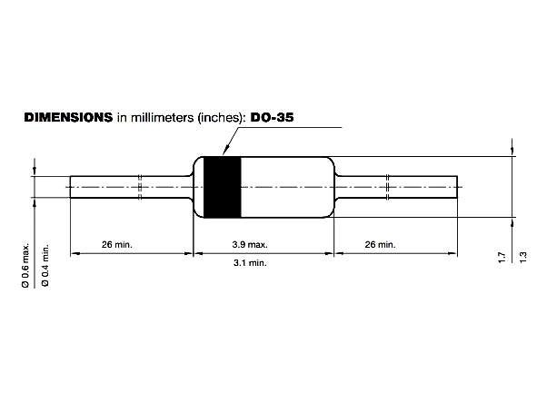12V Z-Diode 12V 0,5W Zenerdiode DO35