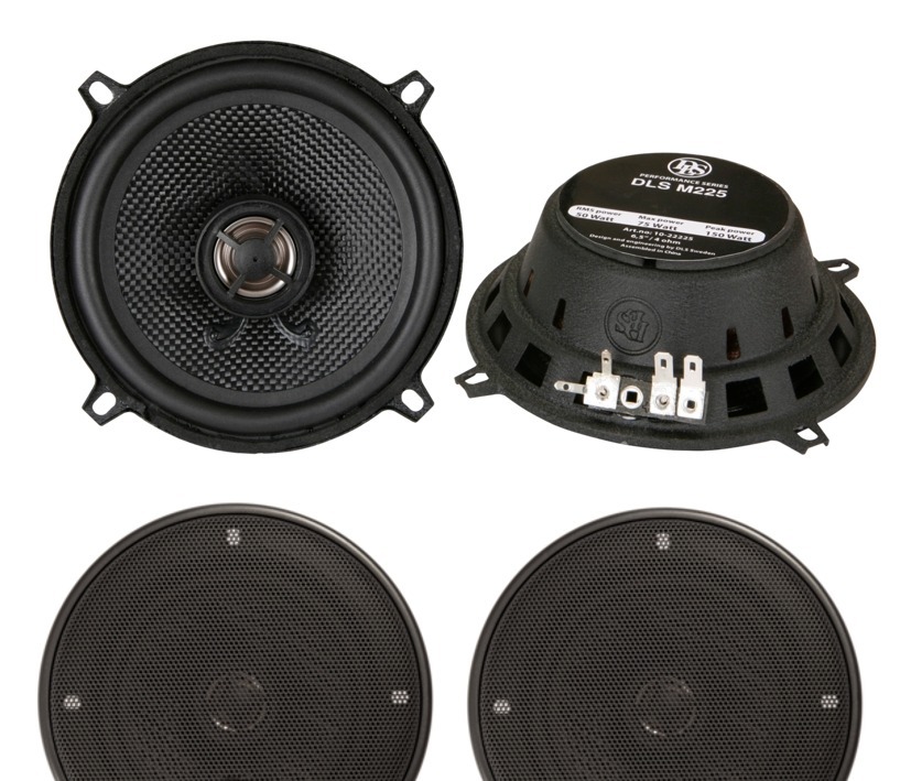 13cm Autolautsprecher 130mm 2x150W 4ohm Euronorm CC225 2-wege mit 2x Schutzgitter