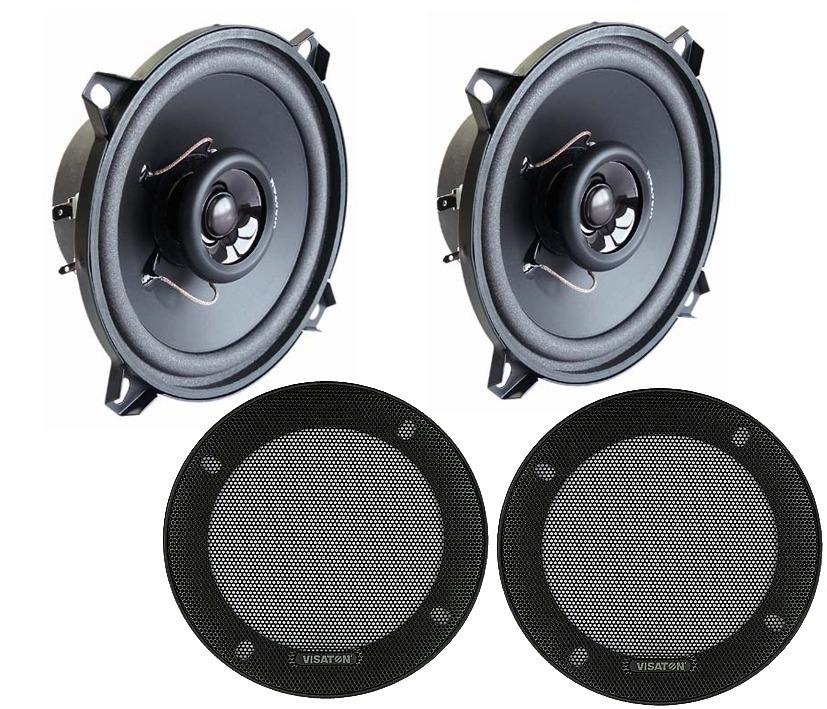 13cm Autolautsprecher 130mm 2x 80W 4ohm DX13 Euronorm 2-wege mit 2x Schutzgitter