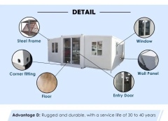 Flat top movable prefabricated flat modular office customized expandable container house with bathroom