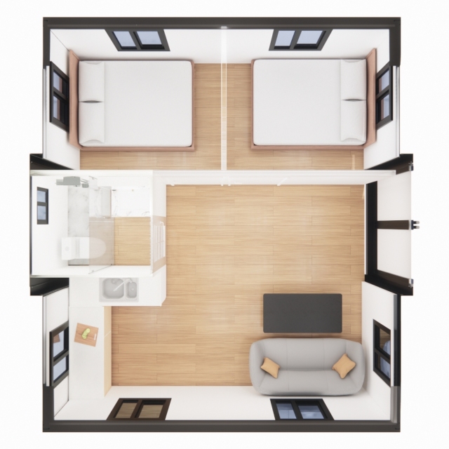 20ft-prefabricated villa prefabricated house container expandable gym container house