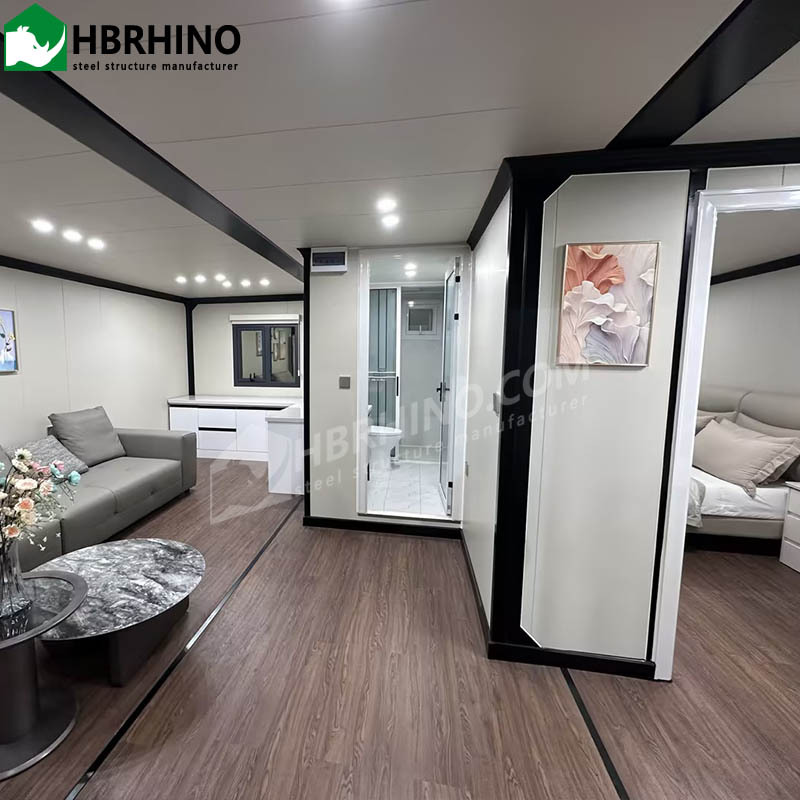 20ft-dual slope storage portable three bedroom steel prefabricated modular building home expandable container house
