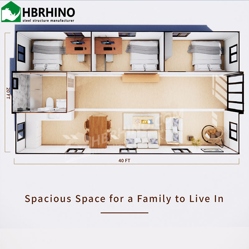 40ft-Large Prefabricated/Prefabricated Mobile Foldable/Foldable Aluminum Expandable Micro Container House