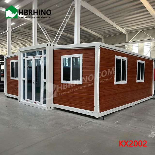 20ft-inclined roof prefabricated container vacation home with expandable folding container house