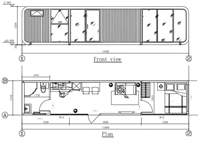 20FT Gray Corrugated Apple Cabin House Modular Prefabricated House Special customization