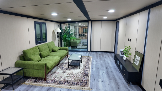 40-foot single-sided terrace prefabricated mobile expansion container for office, leisure, and residential use