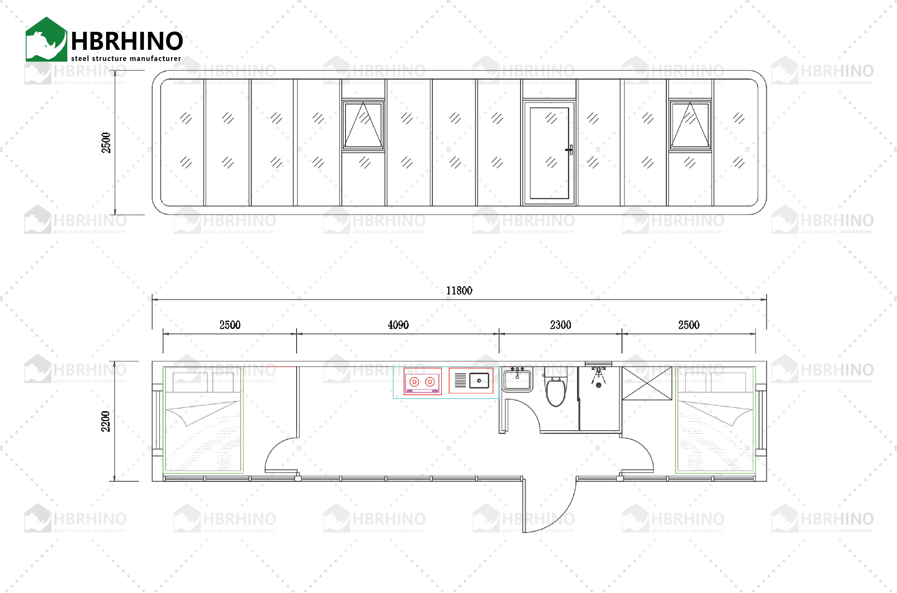 40FT Container Housing Custom Style Family Commercial General Residential Housing Apple Cabin