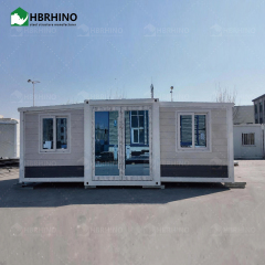 20FT white grey metal carved board KFC door white frame extended container house