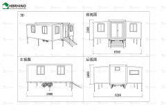 20-foot ready-made two-bedroom prefabricated steel modular house expandable container cabin with trailer