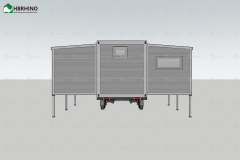 20-foot ready-made two-bedroom prefabricated steel modular house expandable container cabin with trailer