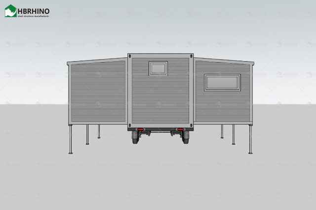 20-foot ready-made two-bedroom prefabricated steel modular house expandable container cabin with trailer