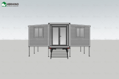 20-foot ready-made two-bedroom prefabricated steel modular house expandable container cabin with trailer