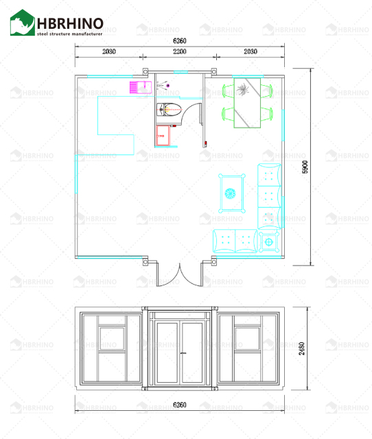 20英尺Dxh制造商供应商 模块化预制房屋 预制咖啡店 办公室 中国工厂 可拆卸别墅 图书馆 平板包装 集装箱房屋