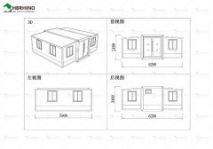 20FT white grey metal carved board KFC door white frame extended container house