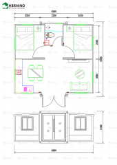 20FT white grey metal carved board KFC door white frame extended container house