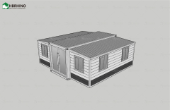 20FT white grey metal carved board KFC door white frame extended container house