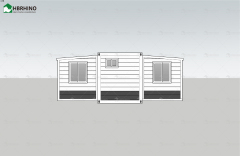 20FT white grey metal carved board KFC door white frame extended container house