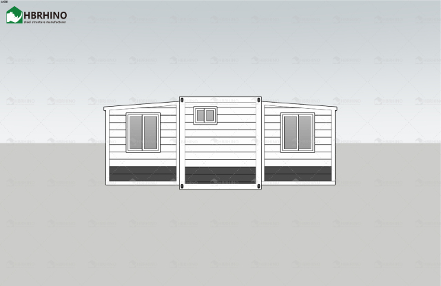 20FT white grey metal carved board KFC door white frame extended container house