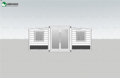 20FT white grey metal carved board KFC door white frame extended container house