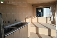 20 foot grey semi transparent glass apple cabin house with minimalist modern style