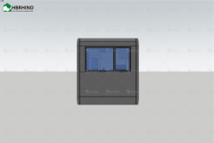 20 foot grey semi transparent glass apple cabin house with minimalist modern style