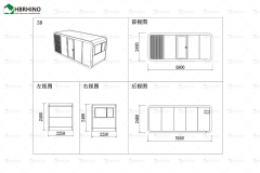 20 foot grey semi transparent glass apple cabin house with minimalist modern style