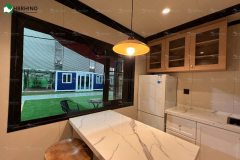 10ft prefabricated double wing extended house with glass curtain wall and luxurious interior decoration