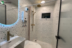 10ft prefabricated double wing extended house with glass curtain wall and luxurious interior decoration