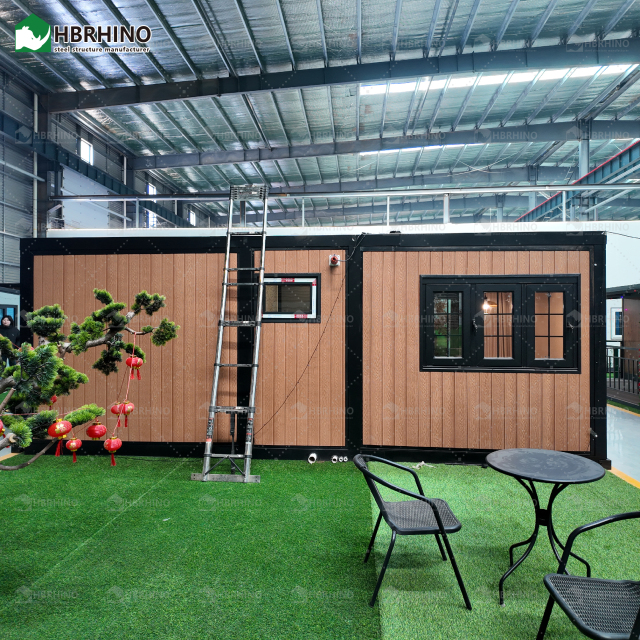10ft prefabricated double wing extended house with glass curtain wall and luxurious interior decoration