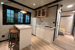 10ft prefabricated double wing extended house with glass curtain wall and luxurious interior decoration