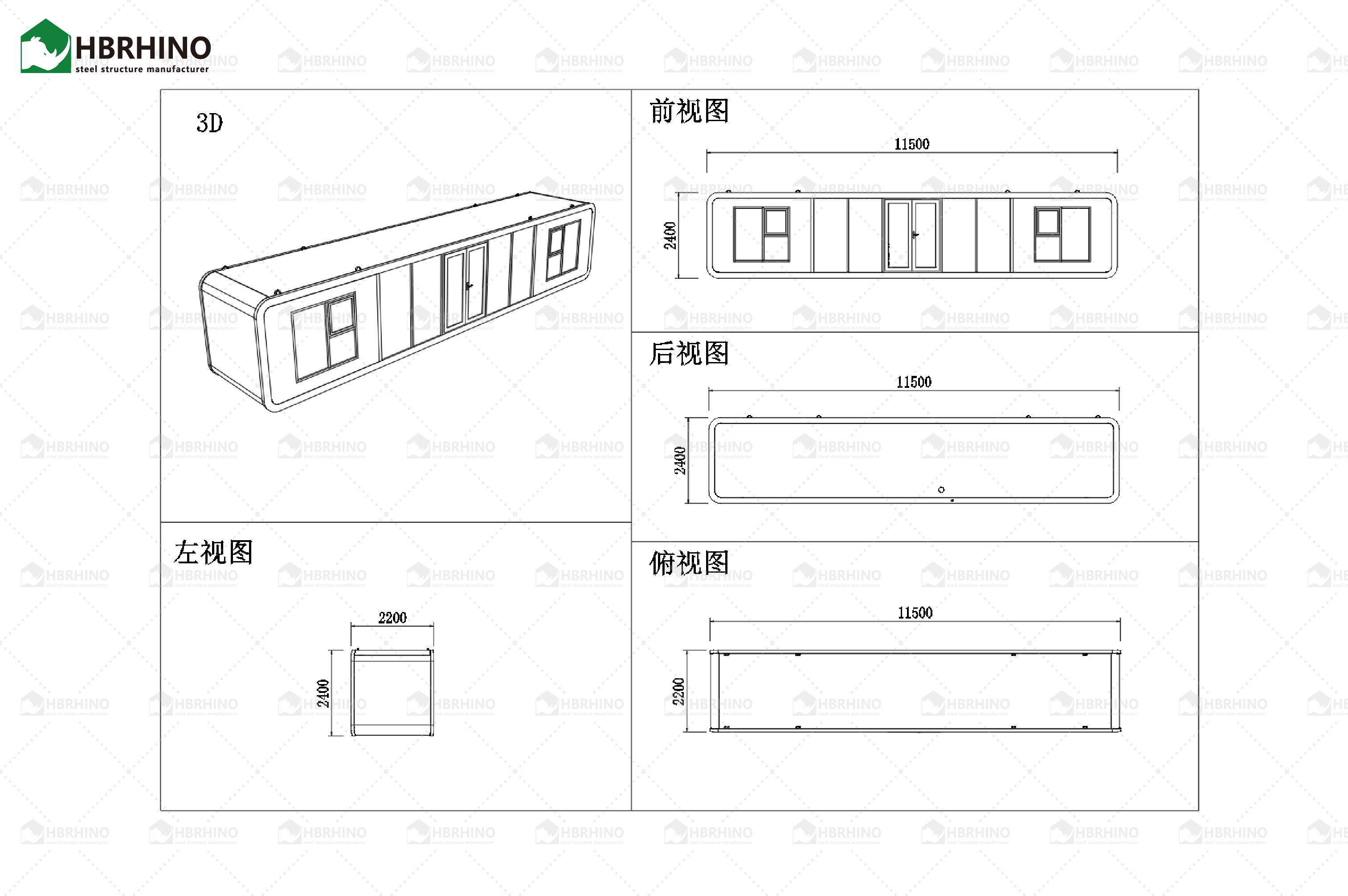 40ft Double Door Metal Carving Board Apple Cabin House