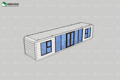 40ft Double Door Metal Carving Board Apple Cabin House