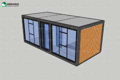 10ft prefabricated double wing extended house with glass curtain wall and luxurious interior decoration