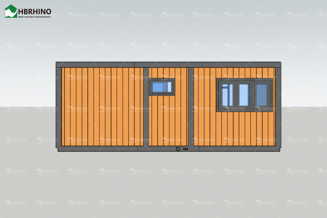 10ft prefabricated double wing extended house with glass curtain wall and luxurious interior decoration