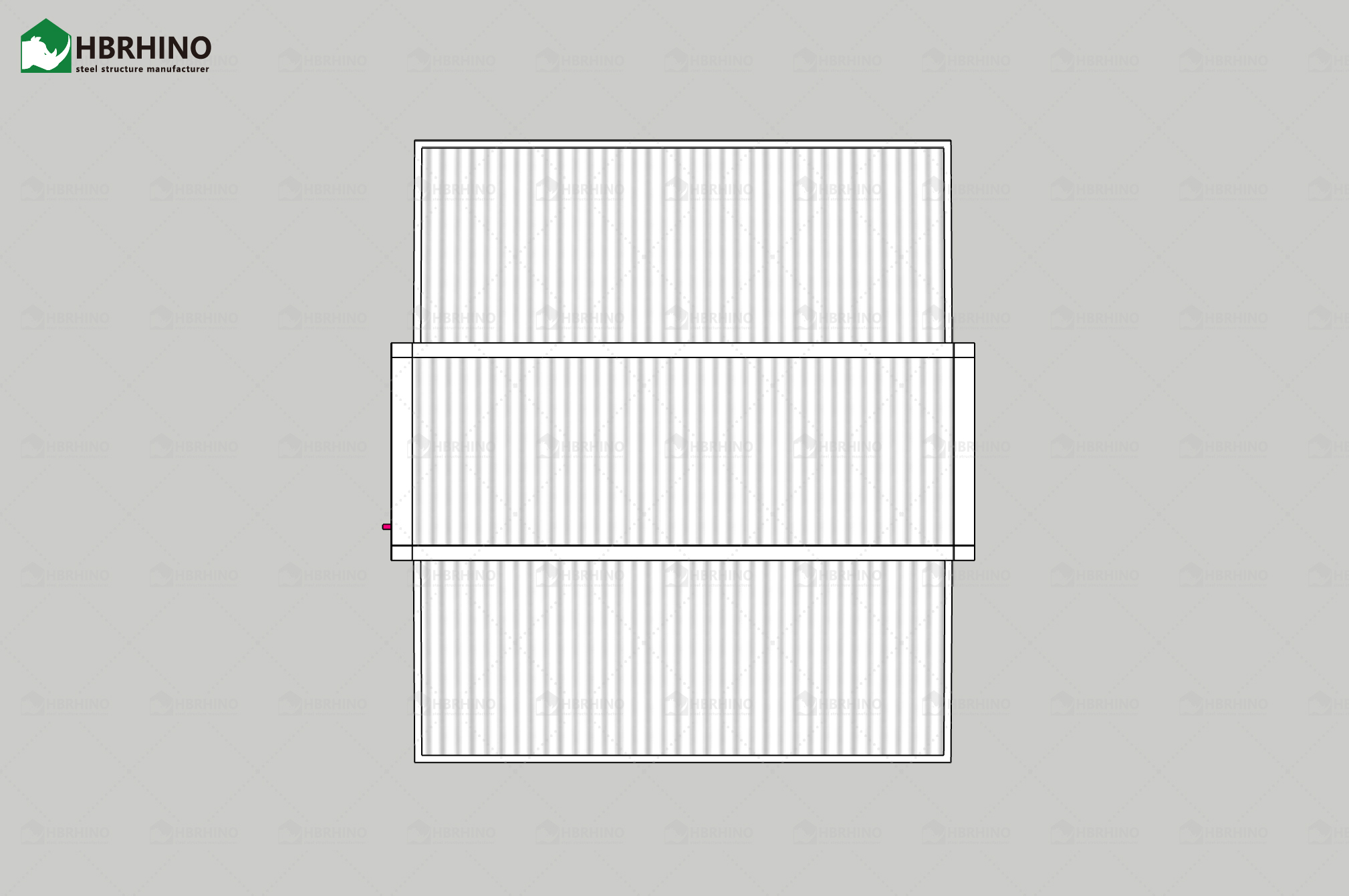 20 foot white frame window, half glass curtain wall, extended container house