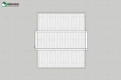 20 foot white frame window, half glass curtain wall, extended container house
