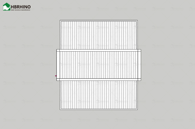 20 foot white frame window, half glass curtain wall, extended container house