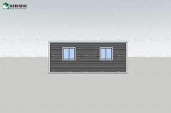 20 foot white frame window, half glass curtain wall, extended container house